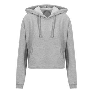 Awdis Womens/Ladies Girlie Cropped Hoodie / Heather Grey